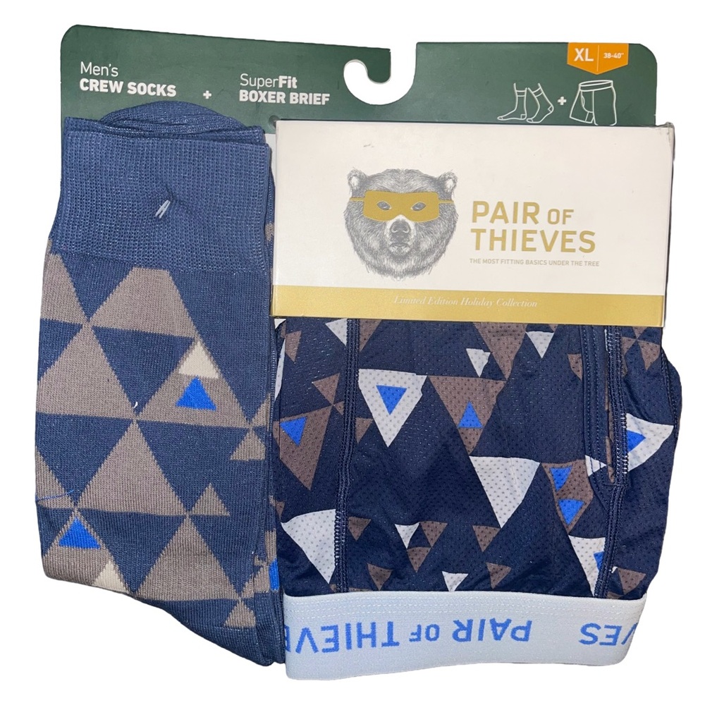 PAIR OF THIEVES BOXER BRIEF & MATCHING SOCK SET - GREEN SIZE XL 38/40 (NEW)